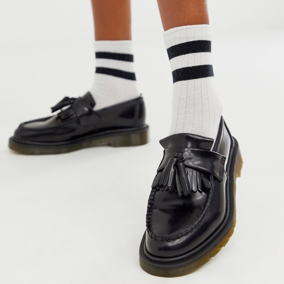 Dr. Marten’s Adrian Smooth Leather Tassel Black Loafers Size Women’s 6 Men’s 5 - Picture 1 of 16